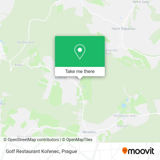 Golf Restaurant Kořenec map