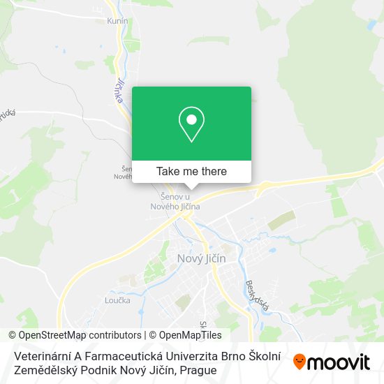 Veterinární A Farmaceutická Univerzita Brno Školní Zemědělský Podnik Nový Jičín map