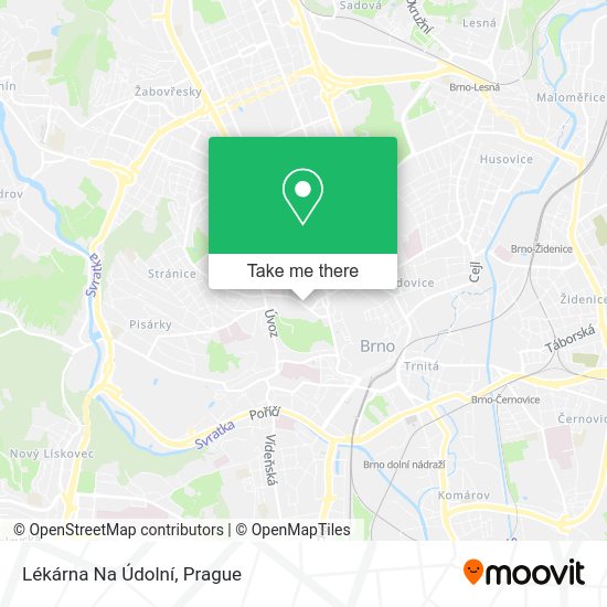 Lékárna Na Údolní map