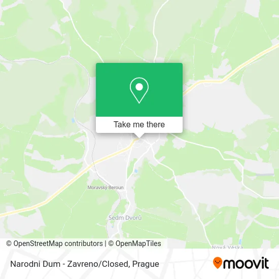 Карта Narodni Dum - Zavreno/Closed