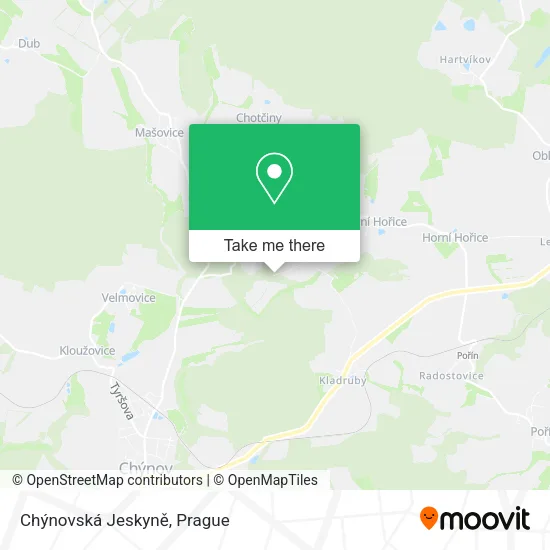 Карта Chýnovská Jeskyně