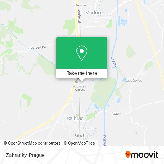 Zahrádky map