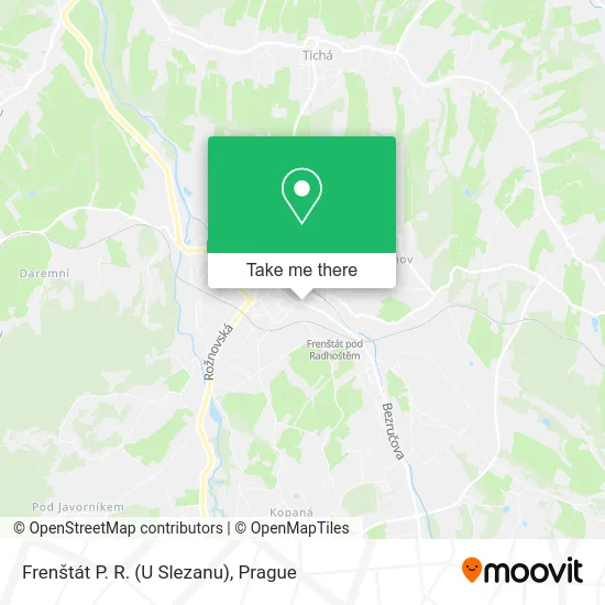 Карта Frenštát P. R. (U Slezanu)