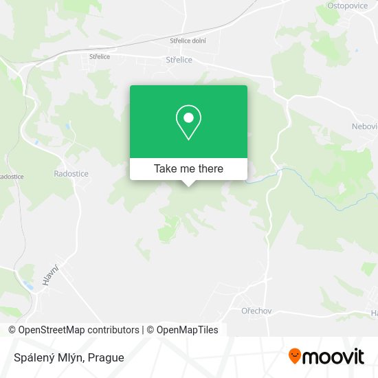 Spálený Mlýn map