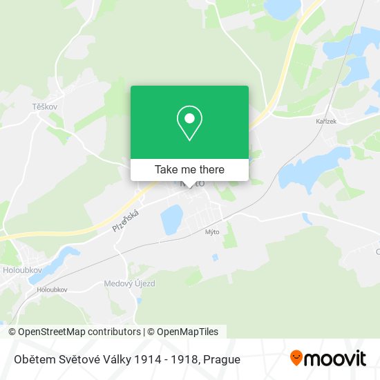 Obětem Světové Války 1914 - 1918 map