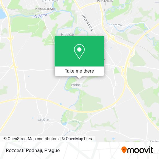 Rozcestí Podhájí map