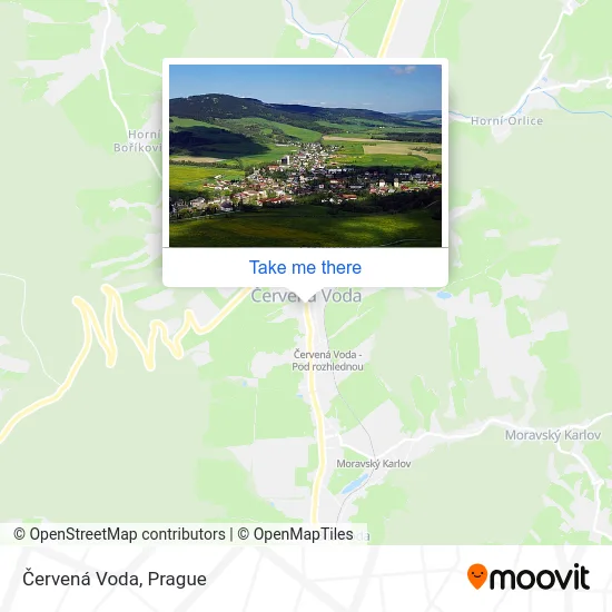 Карта Červená Voda