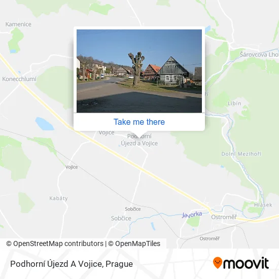 Карта Podhorní Újezd A Vojice
