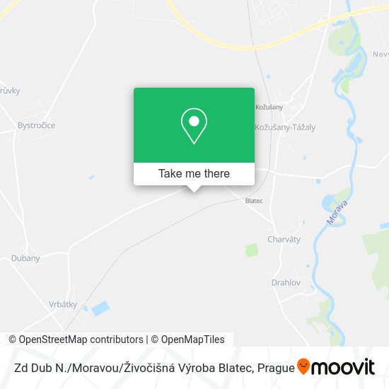 Zd Dub N. / Moravou / Živočišná Výroba Blatec map