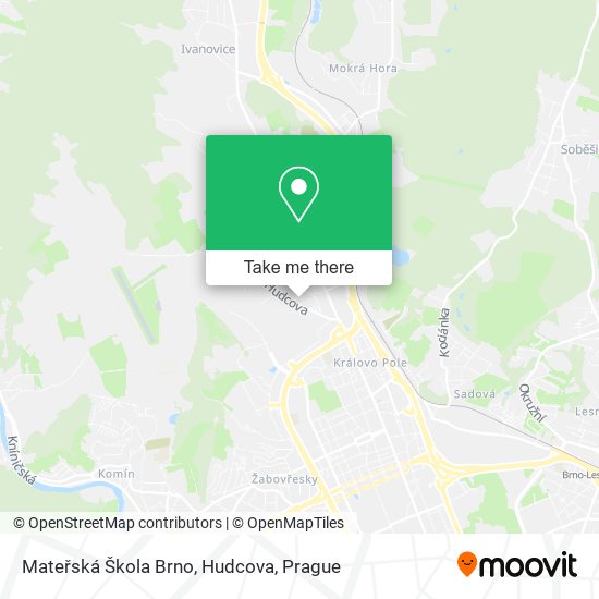 Mateřská Škola Brno, Hudcova map