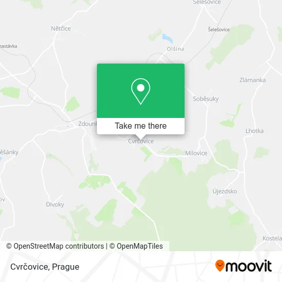 Карта Cvrčovice