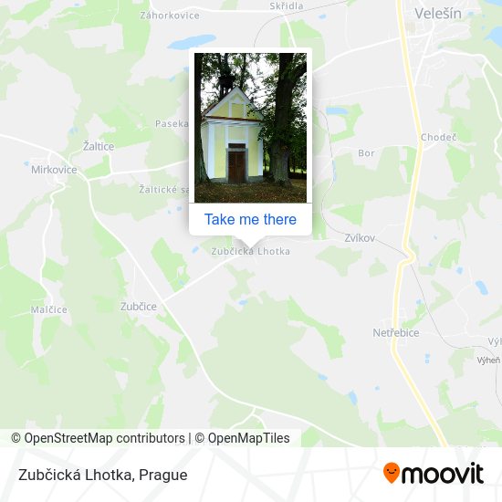 Zubčická Lhotka map