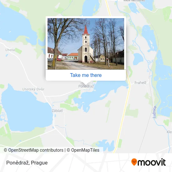 Карта Ponědraž