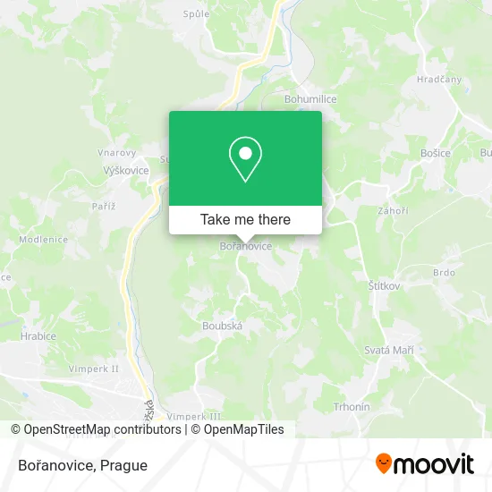 Карта Bořanovice