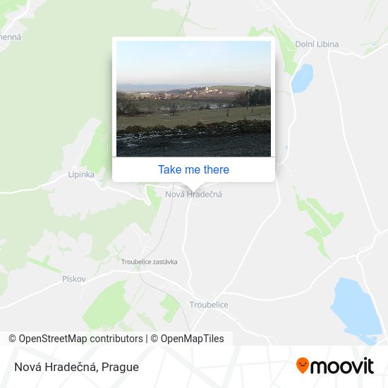 Nová Hradečná map