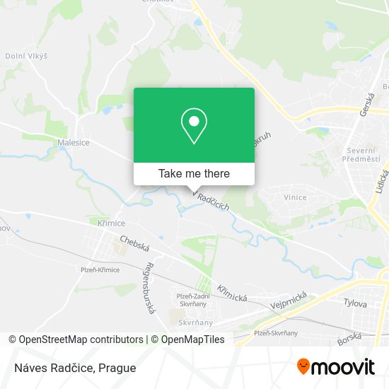 Náves Radčice map