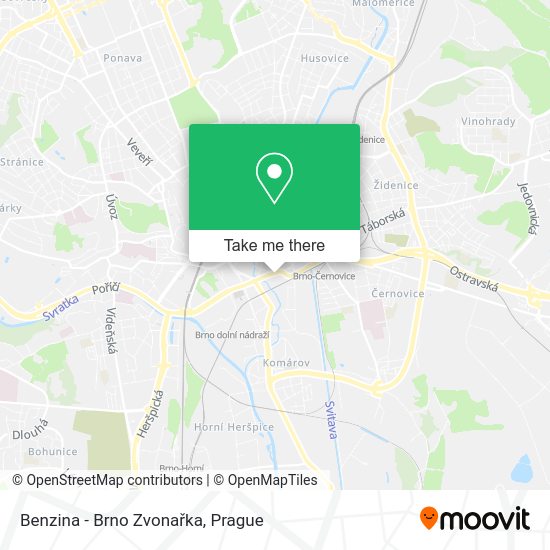 Benzina - Brno Zvonařka map