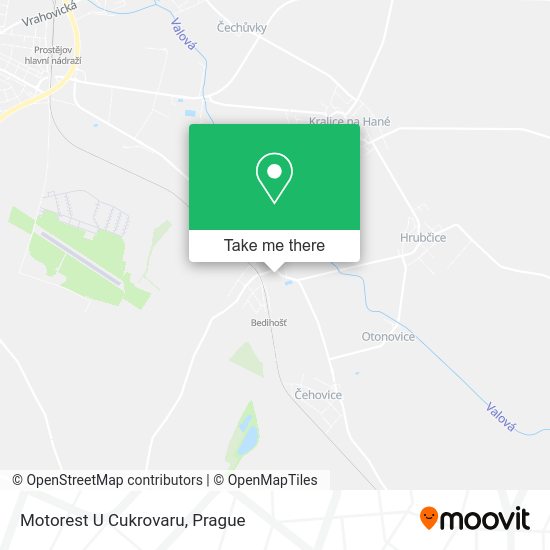 Карта Motorest U Cukrovaru