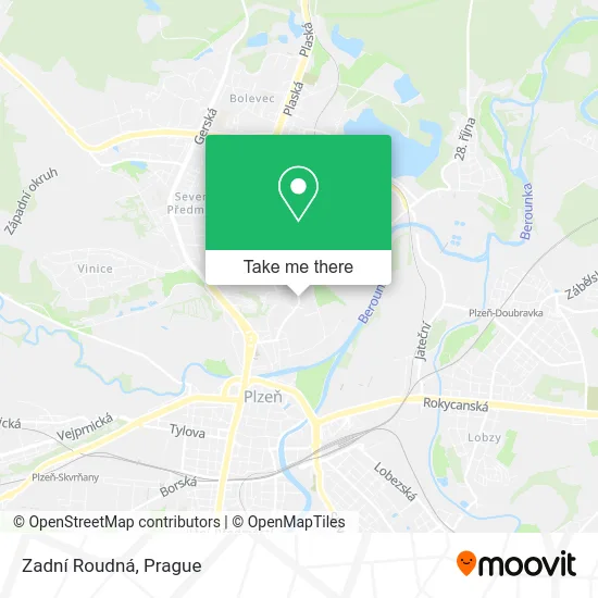 Карта Zadní Roudná