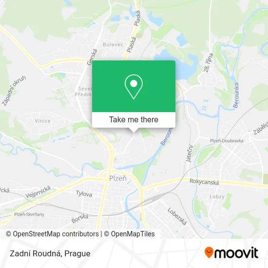 Карта Zadní Roudná