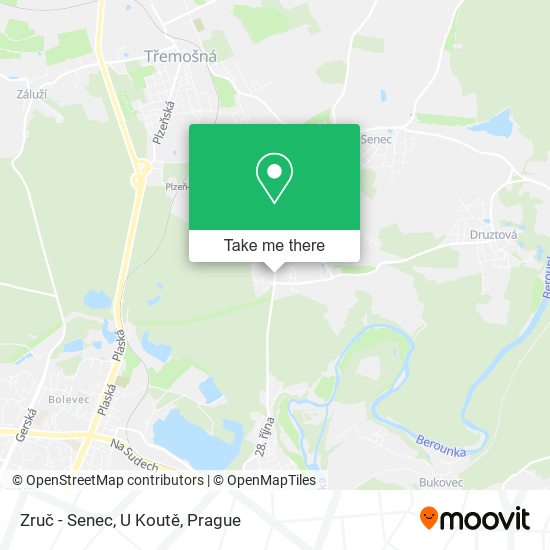 Zruč - Senec, U Koutě map