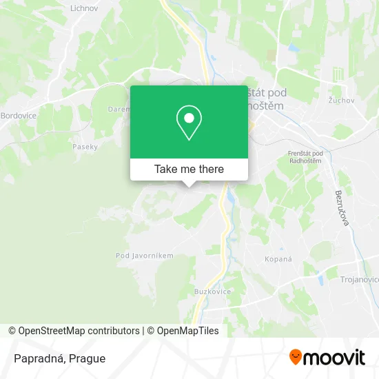 Карта Papradná