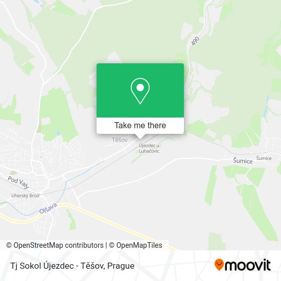 Tj Sokol Újezdec - Těšov map