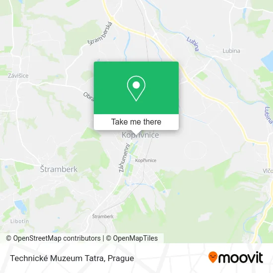 Карта Technické Muzeum Tatra
