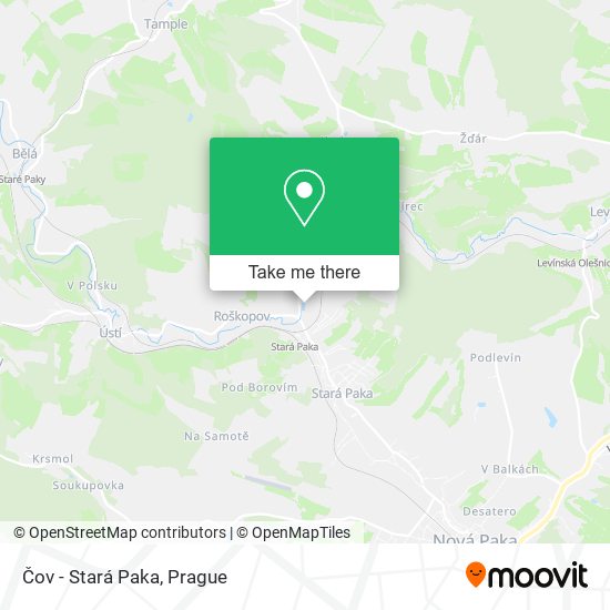 Čov - Stará Paka map