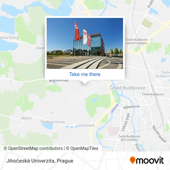 Карта Jihočeská Univerzita