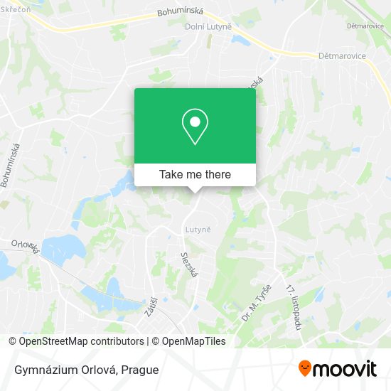 Gymnázium Orlová map