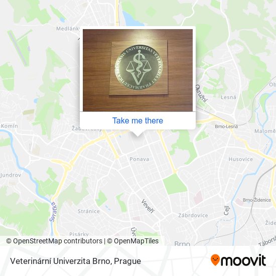 Veterinární Univerzita Brno map