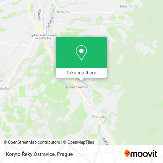 Koryto Řeky Ostravice map