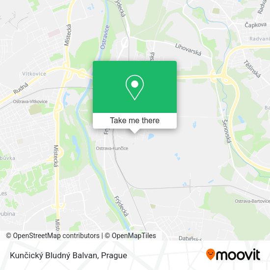 Kunčický Bludný Balvan map