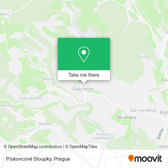 Pískovcové Sloupky map