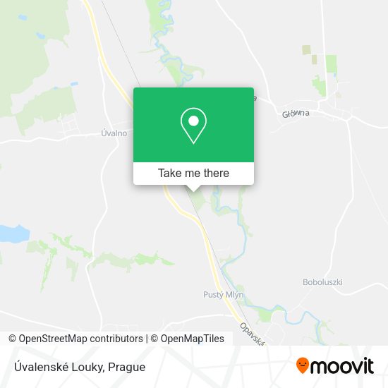 Úvalenské Louky map