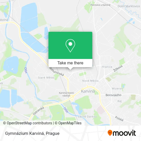 Карта Gymnázium Karviná