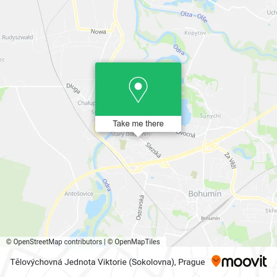Карта Tělovýchovná Jednota Viktorie (Sokolovna)