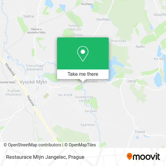 Карта Restaurace Mlýn Jangelec