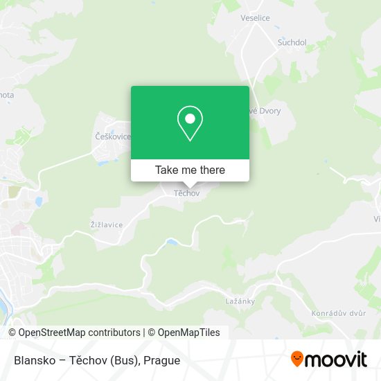 Blansko – Těchov (Bus) map
