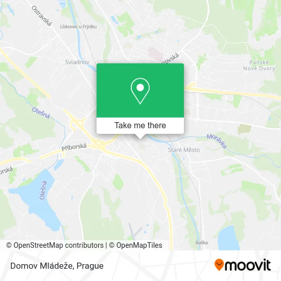 Карта Domov Mládeže