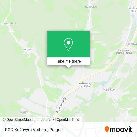 POD Křížovým Vrchem map