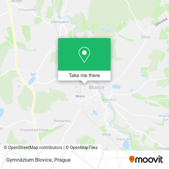 Карта Gymnázium Blovice