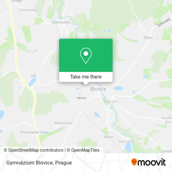 Карта Gymnázium Blovice