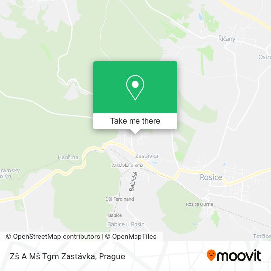 Карта Zš A Mš Tgm Zastávka
