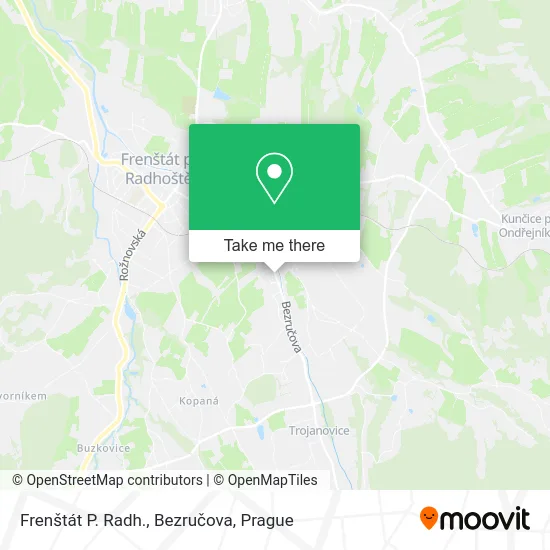 Карта Frenštát P. Radh., Bezručova