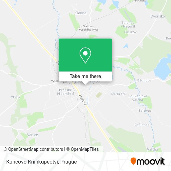 Kuncovo Knihkupectví map