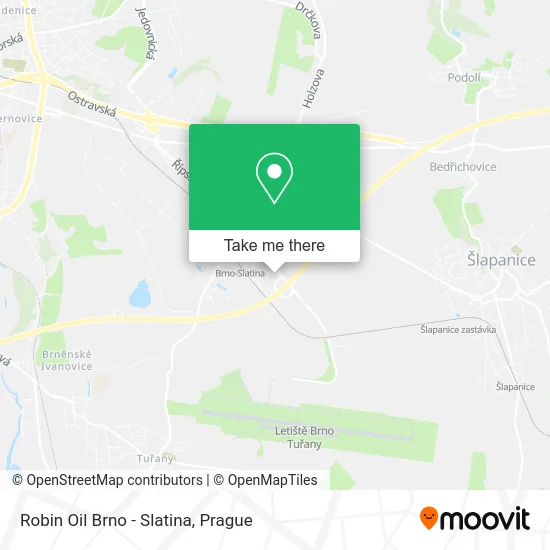 Robin Oil Brno - Slatina map