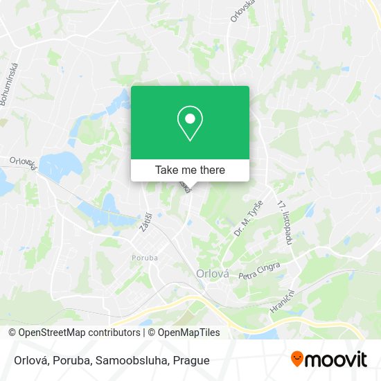 Orlová, Poruba, Samoobsluha map