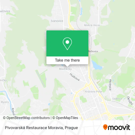 Карта Pivovarská Restaurace Moravia